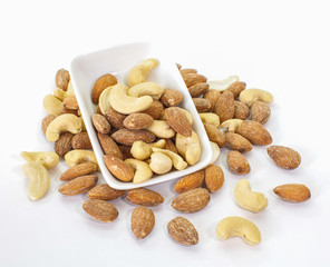 Close - up Healthy mixed nuts , Almond , Cashews nut