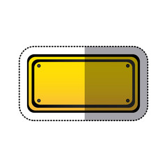 Fototapeta premium sticker yellow rectangle warning traffic sign vector illustration