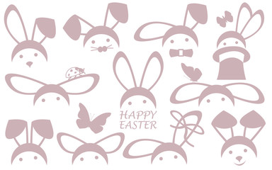 Easter bunny ears vector illustration