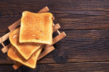 Slices of toasted bread