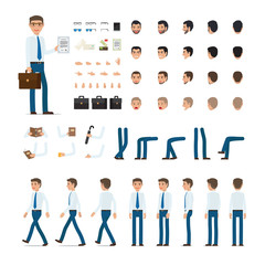 Person Creation Set in Simple Cartoon Design.
