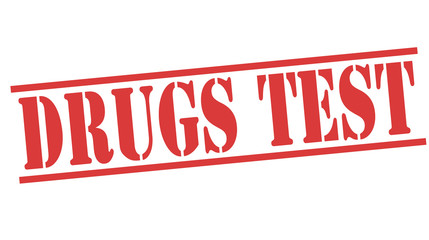 DRUGS TEST red stamp text on white