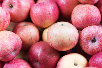 Background of apples, red apples.