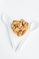 Almond nuts to stay healthy for the body. almond on white background