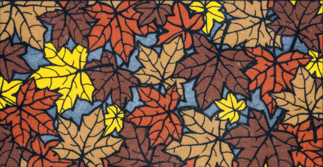Fototapeta na wymiar tile pattern with maple leaves