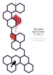 Honeycomb honey icon stock vector illustration flat design / Traditional Chinese Lantern