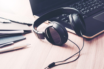 isolated black headphone