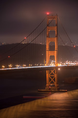 Golden Gate Bridge at night, San Francisco, California