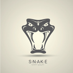 vector angry dangerous snake logo design