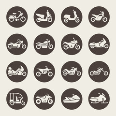 Motorcycle icon set