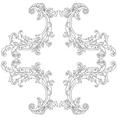 Vintage baroque ornament, corner. Retro pattern antique style acanthus. Decorative design element filigree calligraphy vector. - stock vector