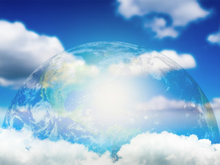 Earth and perfect sky for background. save world concept.
