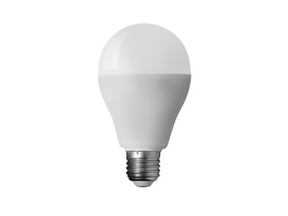 LED light bulb on white background.