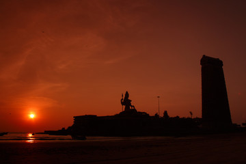 Beautiful Sunset at Murudeshwar temple