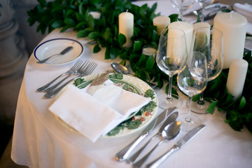 Wedding table decorated in the style boho