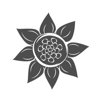 Sunflower icon on a gray background.