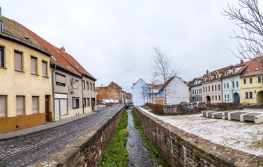 Fototapeta na wymiar panoramic view to buildings in Eisleben
