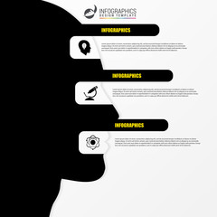 Infographic with black head on the white background