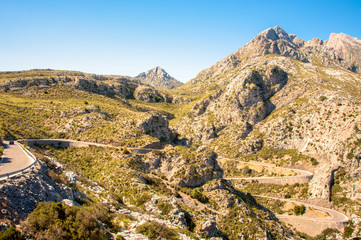 Fototapeta na wymiar Serpentine in the mountains of Mallorca, Spain