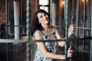 Very beautiful middle-aged woman in the studio