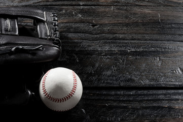 baseball glove and baseball