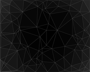 Modern and geometric dark background in low poly style with thin white lines