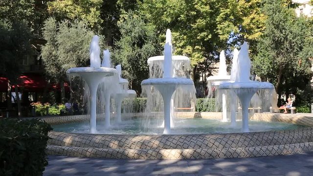 Beautiful fountain in the park fountain in Baku. The Republic of Azerbaijan