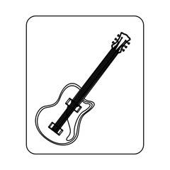 emblem electric guitar icon image, vector illustration