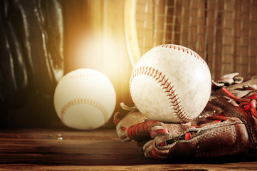 baseball glove and baseball