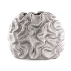 Beautiful ceramic vase on white background