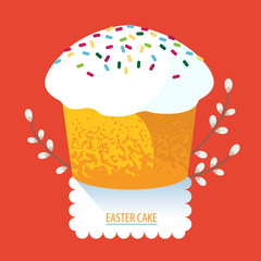 Easter cake traditional sweet food. Easter cake flat icon