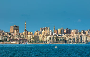 Foto op Plexiglas Egypte Uitzicht op de haven van Alexandrië, Egypte