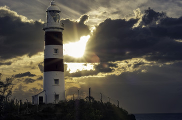 light on lighthouse