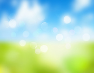 Spring summer sky grass natural blurred background