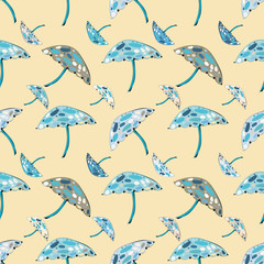 Abstract  mushroom seamless pattern background. 