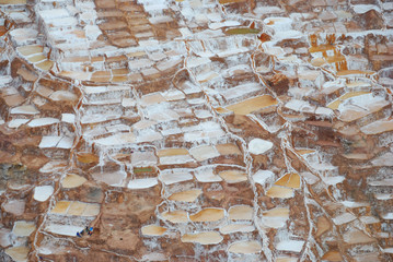 MARAS, SALT FLATS - PERU': ancient multicolored salt flats inca top views