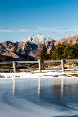 Iced lake in the alps