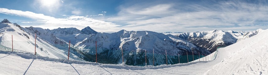 A view of The Tatra Mountains in winter, ski resort.
