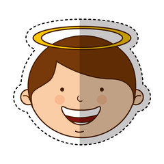 little boy angel character vector illustration design