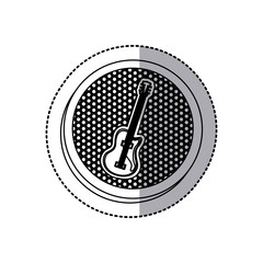 emblem electric guitar icon image, vector illustration