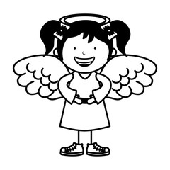 little girl angel character vector illustration design