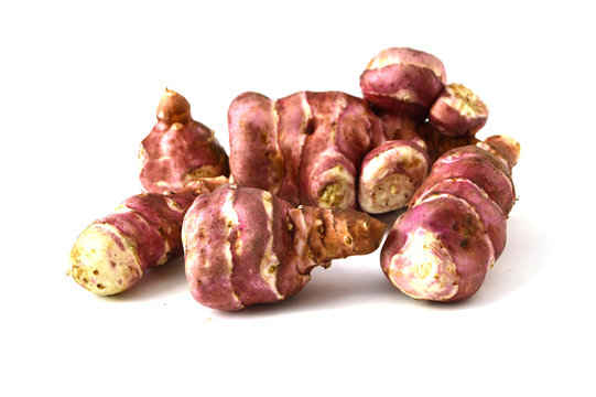 White background is sweet potato, Jerusalem, pictures
