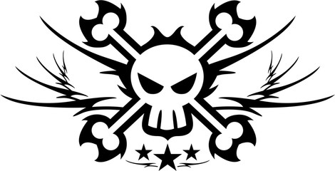 Skull and Crossbone Tattoo Graphic