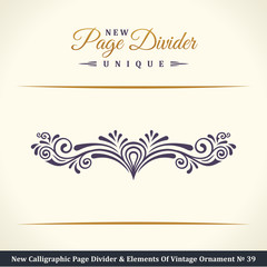 New Calligraphic Page Dividers and Elements of vintage ornaments