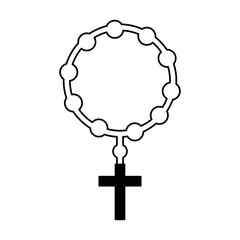 rosary religious isolated icon vector illustration design