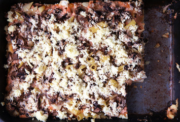 home-made pizza on the table