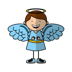 little boy angel character vector illustration design