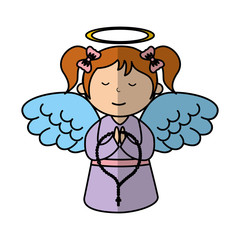 little girl angel character vector illustration design