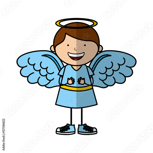 Download "little boy angel character vector illustration design" Stock image and royalty-free vector ...