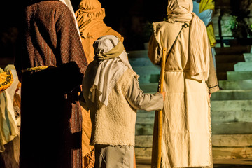 Personnage de cr&egrave;che vivante.